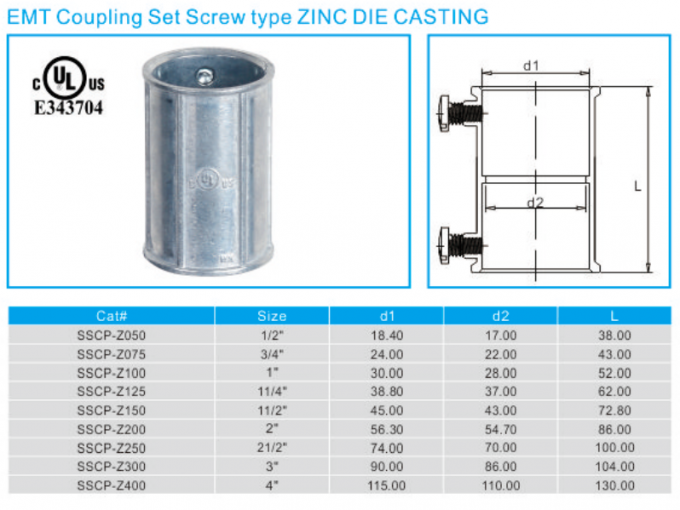 Smooth Surface EMT Reducing Coupling , EMT To Liquid Tight Fitting Antirust