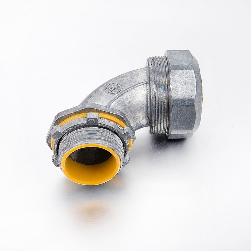 Angle Type 90 Degree Flex Conduit Connector , Liquid Tight Flex Conduit