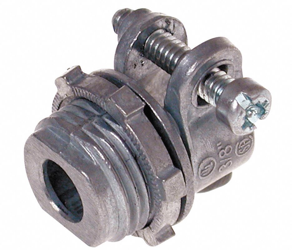 Size 3/8" Flexible Conduit Fittings Squeeze Connector BS Standard Salt Resistant