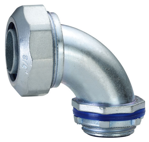 4" 90 Degree Liquid Tight Connector , Liquid Tight Flexible Conduit