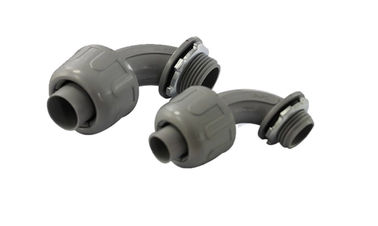 Buy Threaded Plastic Conduit Fittings Liquid Tight Angle Connector Grey Color online manufacture
