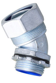 Buy Plum Type 45 Degree Angle Flexible Conduit Liquid Tight Connector , Fleixble Conduit Connector 45 Degree online manufacture