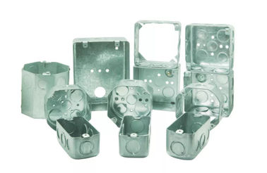 Steel Galvanised Conduit Box , Metal Conduit Junction Box 0.8-1.5mm Thickness